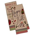 Fall Printed Dishtowel Set of 2 w/ FREE Leaf Cookie Cutter